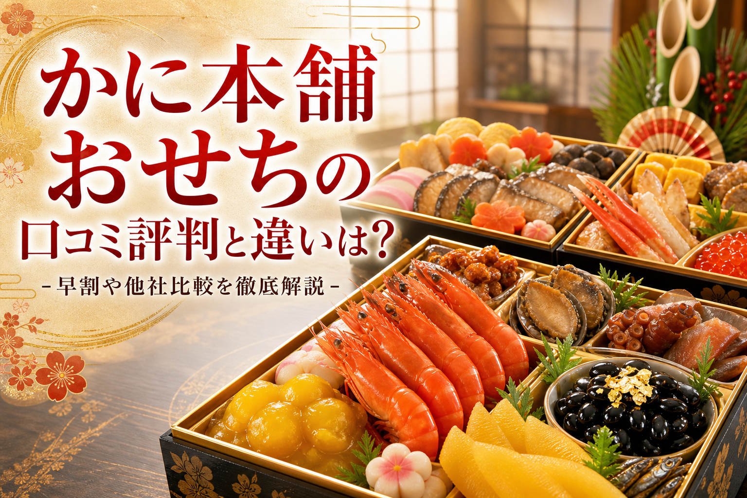かに本舗おせちの口コミ評判と違いは?早割や他社比較を徹底解説