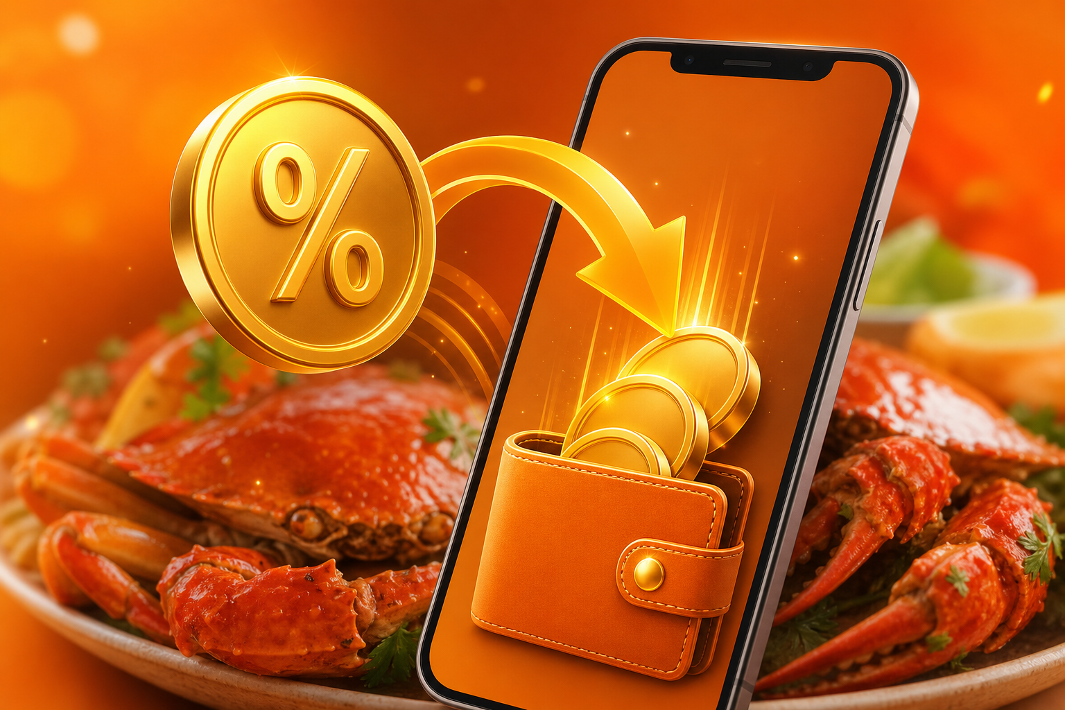 A conceptual and clean graphic illustration of a '5% Point Back' reward system. It features a shiny