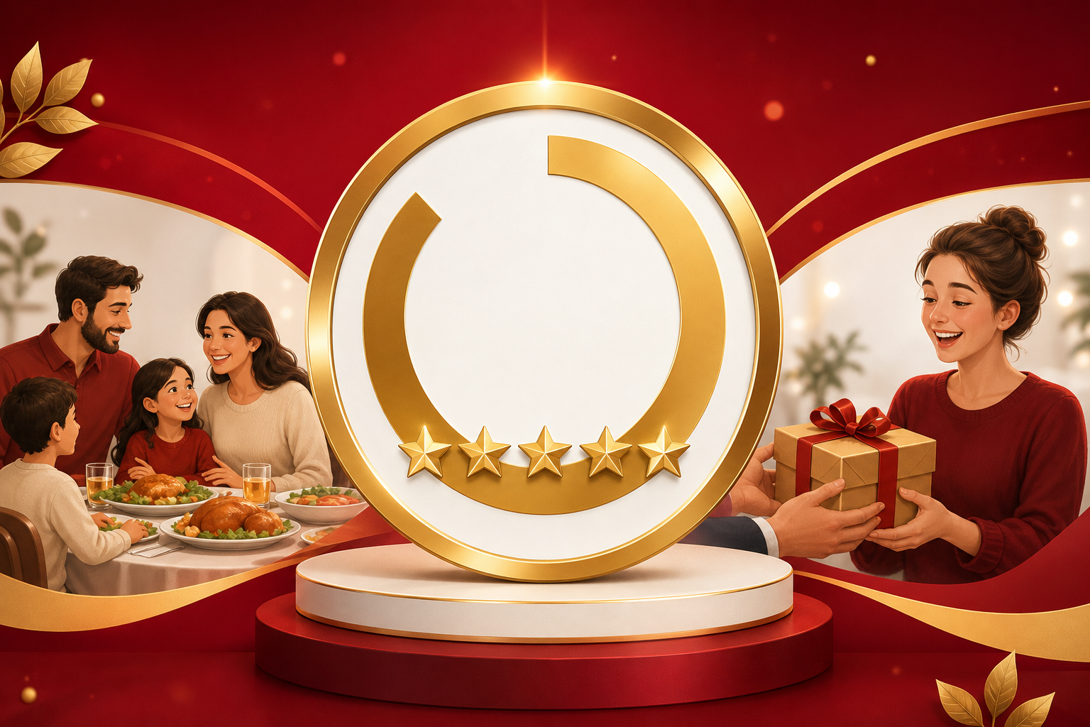 A clean and modern graphic depicting a '91% Satisfaction' rating. A large, elegant gold badge or cir