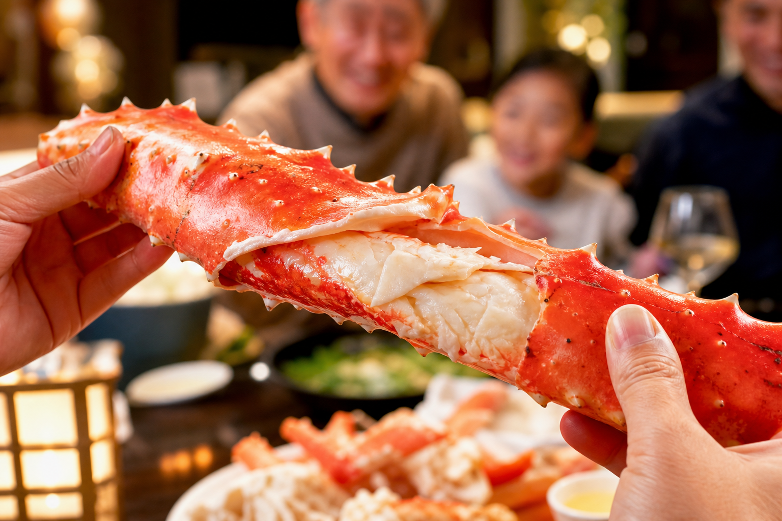 A realistic, high-detail close-up of a person's hands holding an exceptionally large, perfectly cook